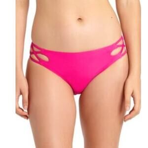California Wave Hot Pink Strappy Caged Bikini Bottom - XL